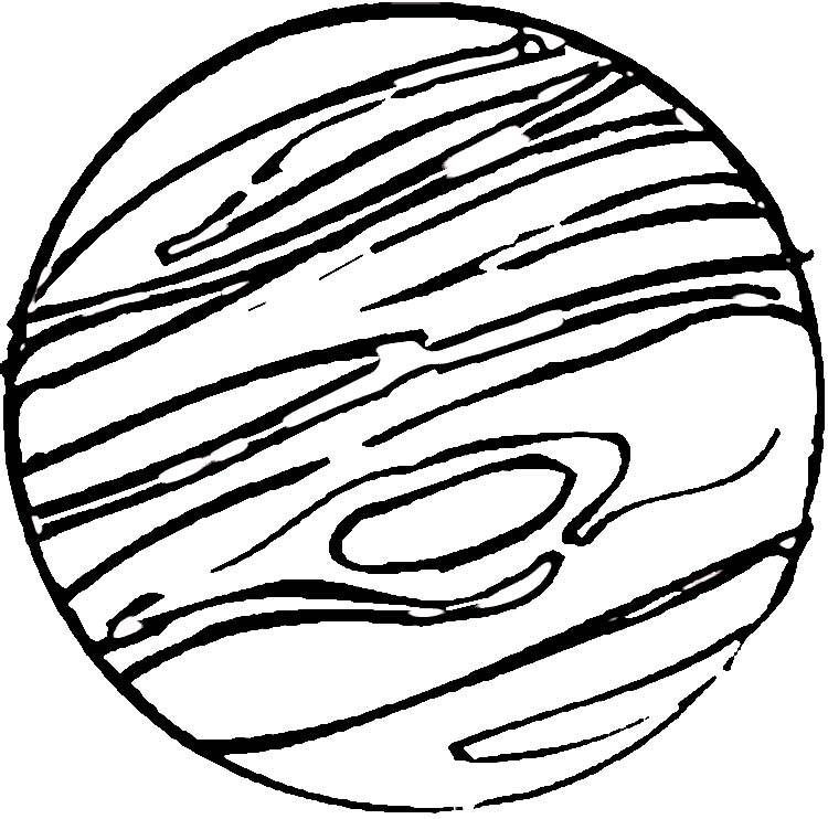 Un coloriage de planète entourée d'étoiles et de nuages
