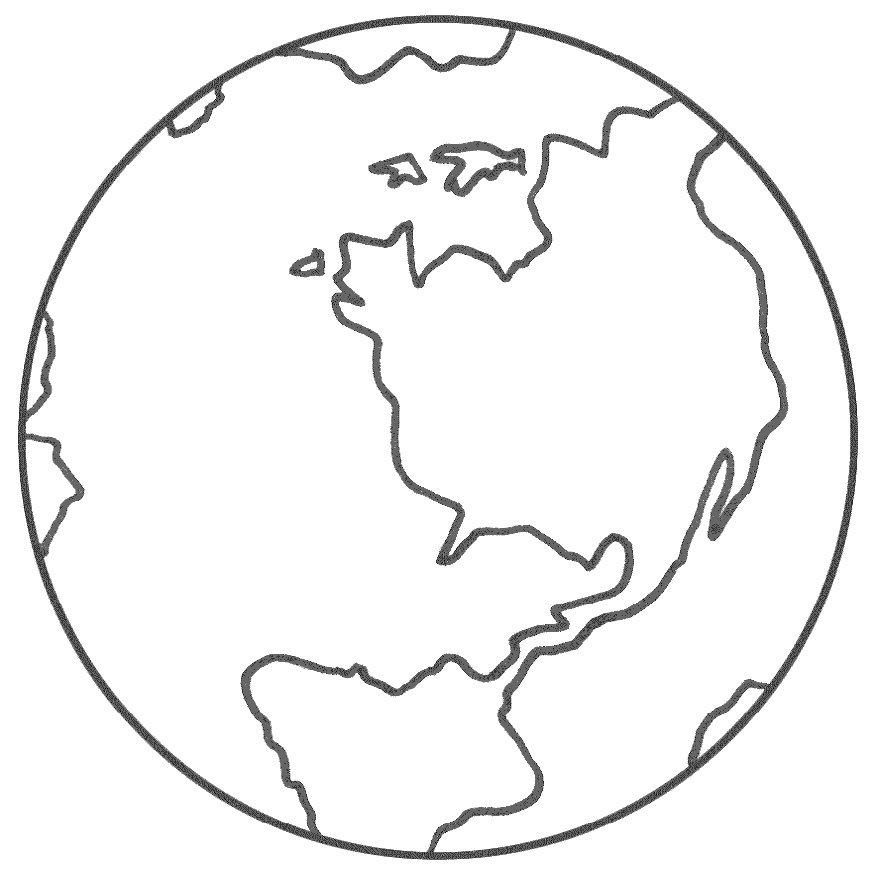 Coloriage d'une planète entourée d'étoiles et de nuages