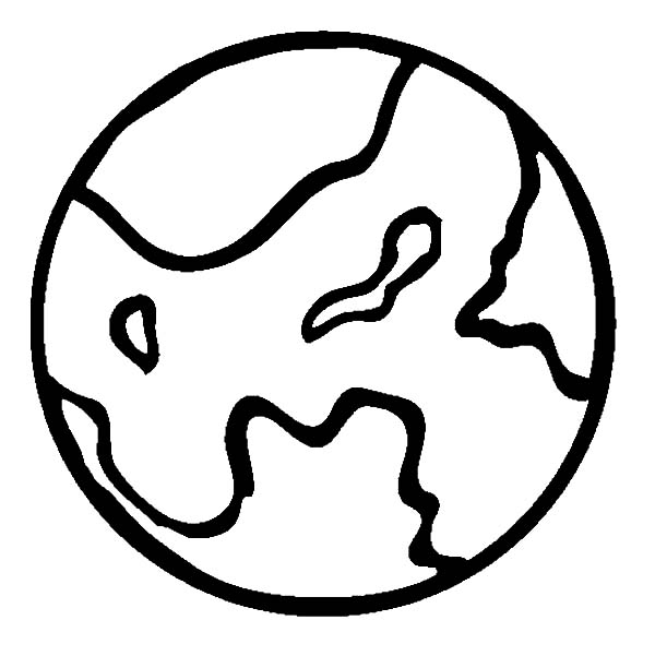 Coloriage d'une planète entourée d'étoiles et de nuages