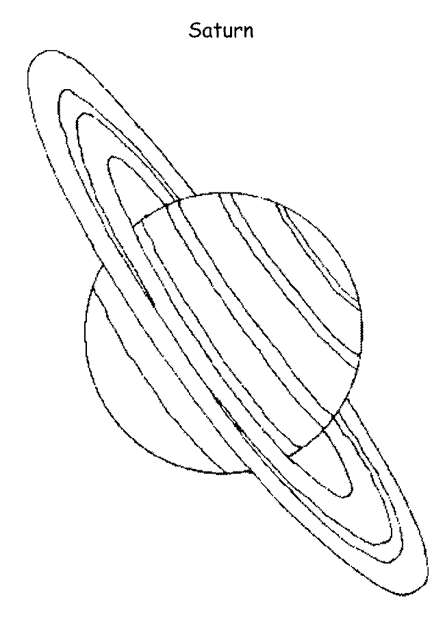 Coloriage d'une planète entourée d'étoiles et de nuages