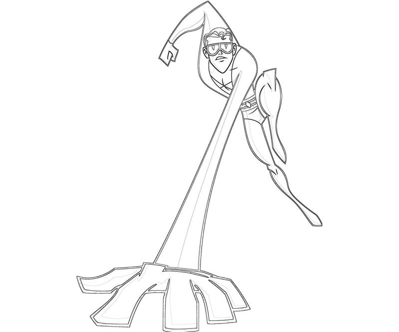 Coloriage de Plastic Man en pleine action
