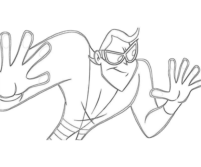 Coloriage de Plastic Man en pleine action, prêt à lutter contre le mal