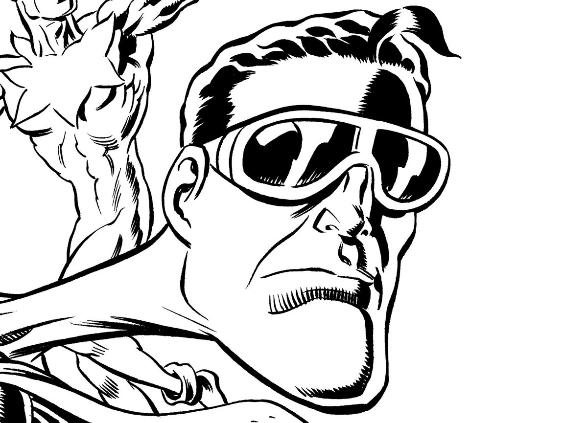Coloriage de Plastic Man en pleine action
