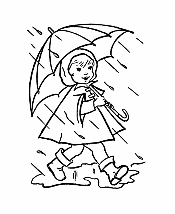 Un enfant jouant sous la pluie avec des gouttes et un parapluie