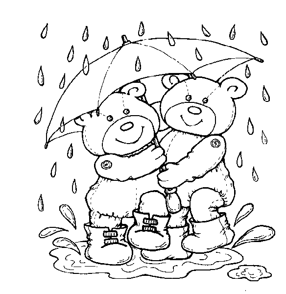 Un enfant jouant sous la pluie avec des parapluies et des gouttes