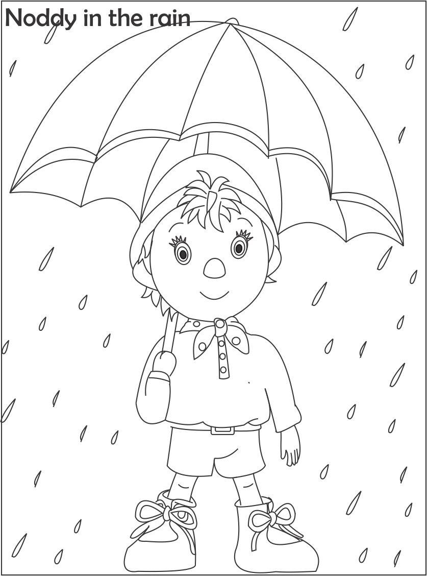 Un enfant joyeux sous la pluie avec un parapluie coloré