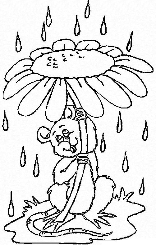 Un enfant sous la pluie avec un parapluie dans un paysage paisible
