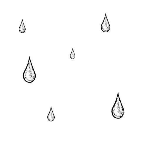 Un enfant jouant sous la pluie avec des gouttes et un nuage