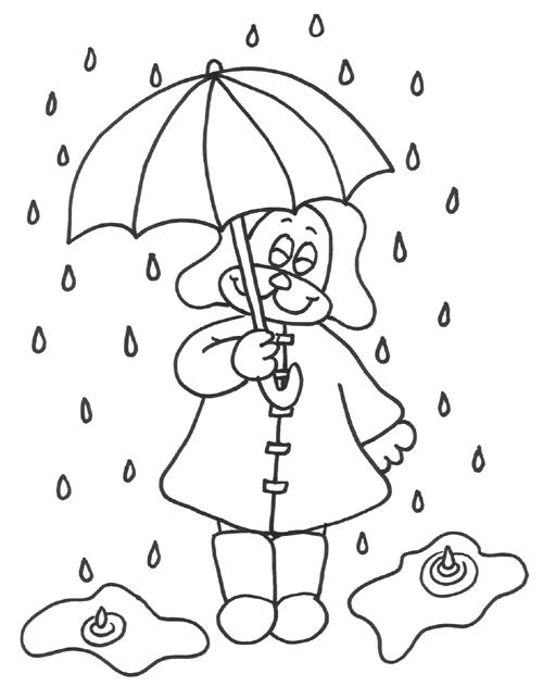 Scène de pluie avec un parapluie et des gouttes d'eau