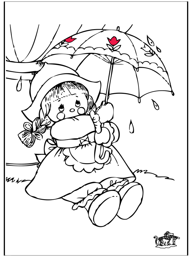 Un enfant joyeux jouant sous la pluie avec un parapluie coloré
