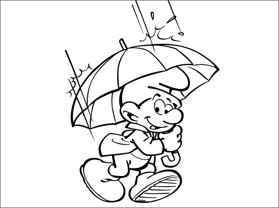 Enfant jouant sous la pluie avec un parapluie coloré