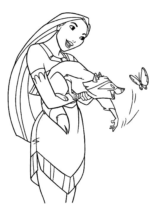 Pocahontas en train de contempler la nature environnante