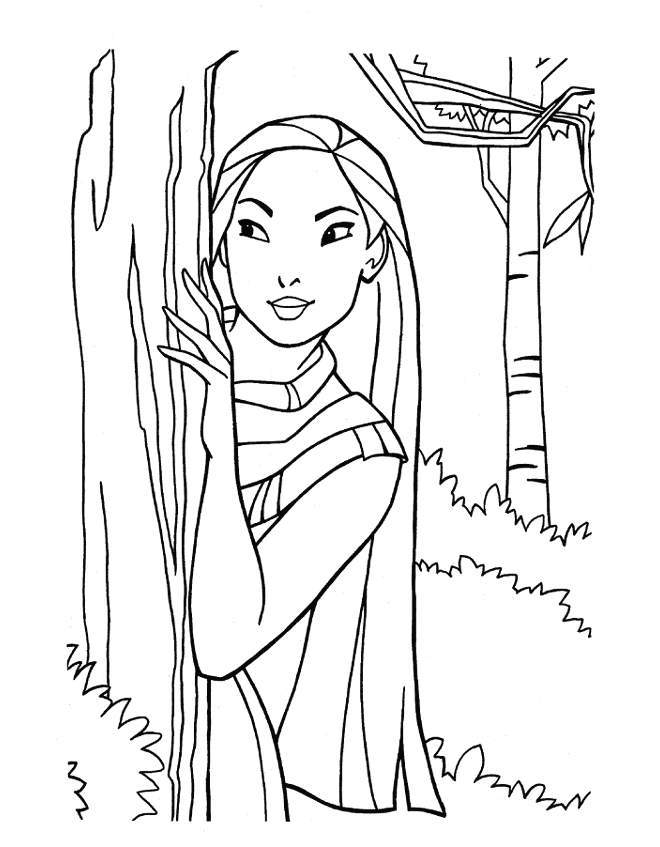 Pocahontas en train de contempler la nature environnante