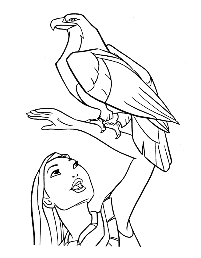 Pocahontas en train de contempler la nature environnante