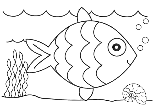 Coloriage de poisson dans un environnement aquatique