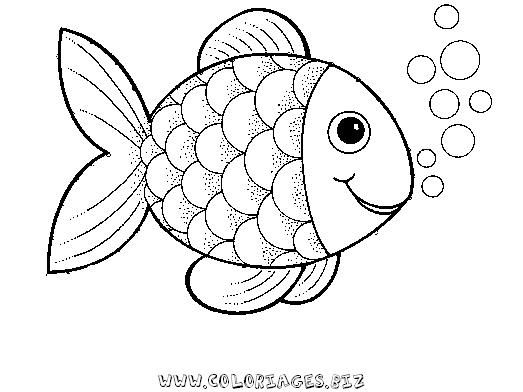 Coloriage d'un poisson coloré nageant dans les vagues
