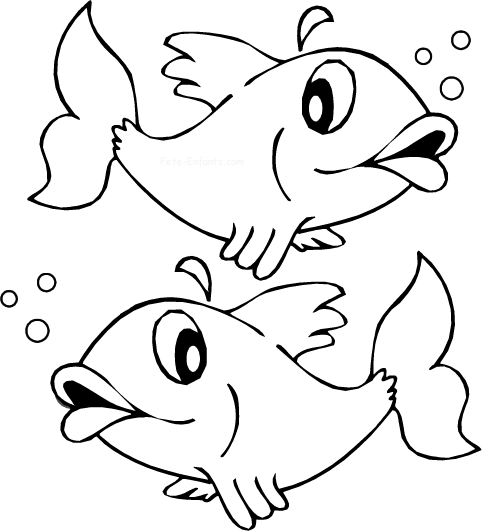 Coloriage d'un poisson coloré évoluant dans son environnement aquatique