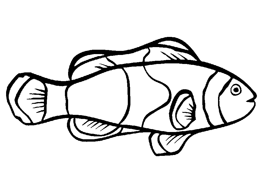 Coloriage d'un poisson nageant parmi des algues marines