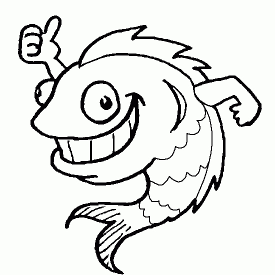 Coloriage de poisson nageant dans des vagues