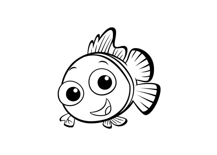 Coloriage d'un poisson coloré avec des motifs dans un décor aquatique