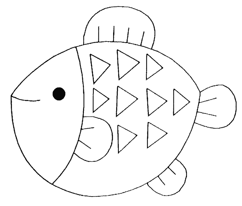 Coloriage d'un poisson stylisé évoluant dans son habitat aquatique