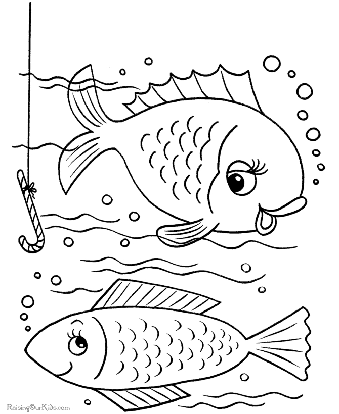 Coloriage de poisson dans un environnement aquatique
