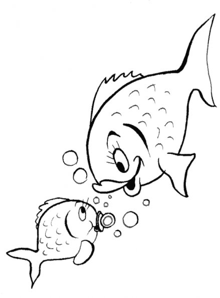 Coloriage d'un poisson coloré évoluant dans un environnement aquatique