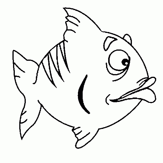 Coloriage d'un poisson nageant parmi des algues marines