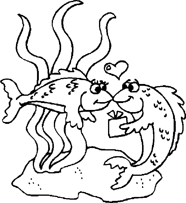 Coloriage d'un poisson dans un environnement aquatique