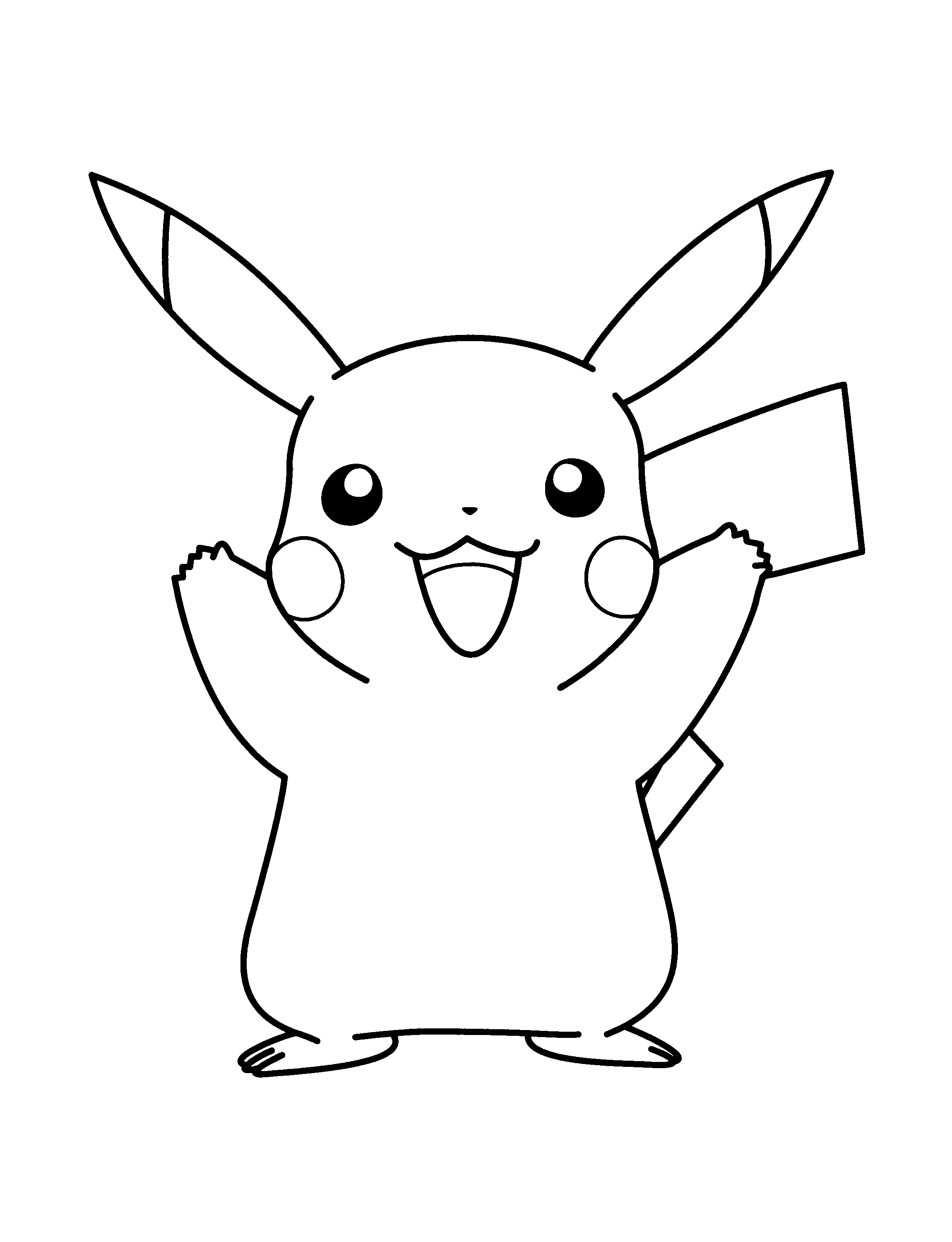 Coloriage d'un Pokémon en pleine exploration dans un décor naturel