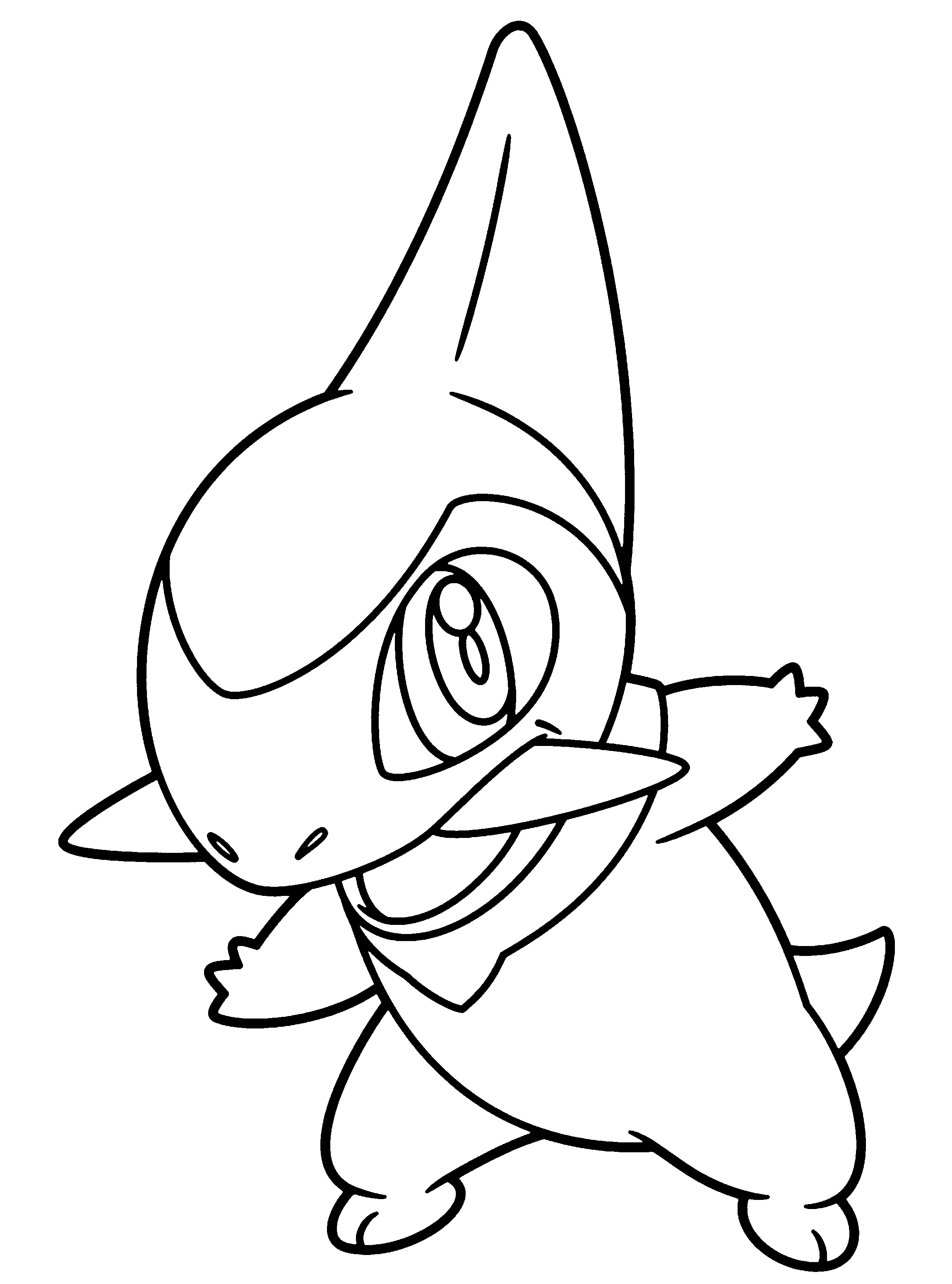 Coloriage d'un Pokémon dans un environnement naturel