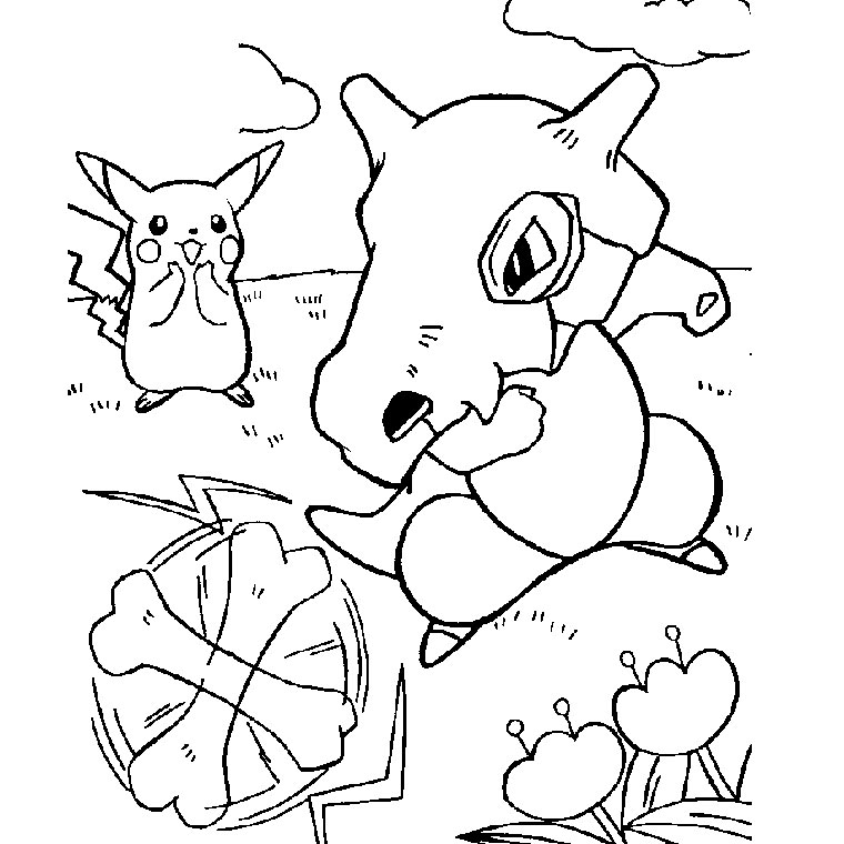 Coloriage d'un Pokémon en pleine action dans un décor aventurier