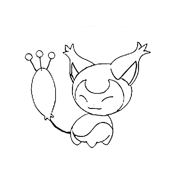 Coloriage d'un Pokémon dans un environnement naturel
