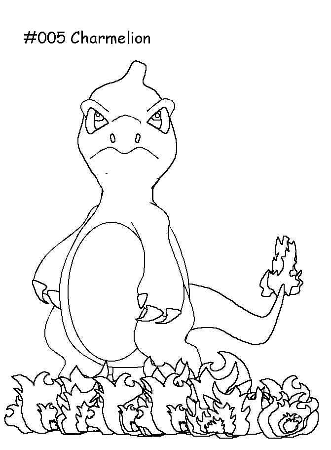 Coloriage d'un Pokémon en pleine action dans un décor naturel