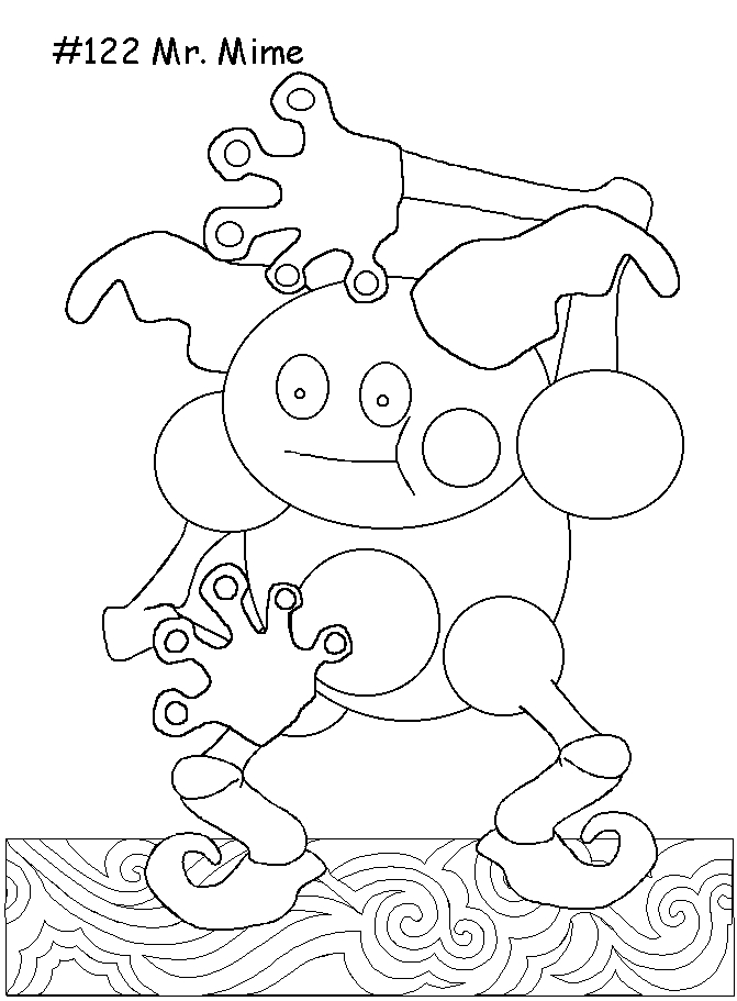 Coloriage de Pikachu jouant dans un décor naturel