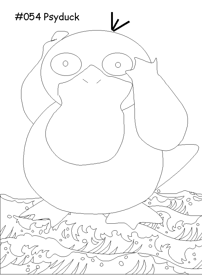 Coloriage d'un Pokémon en pleine exploration