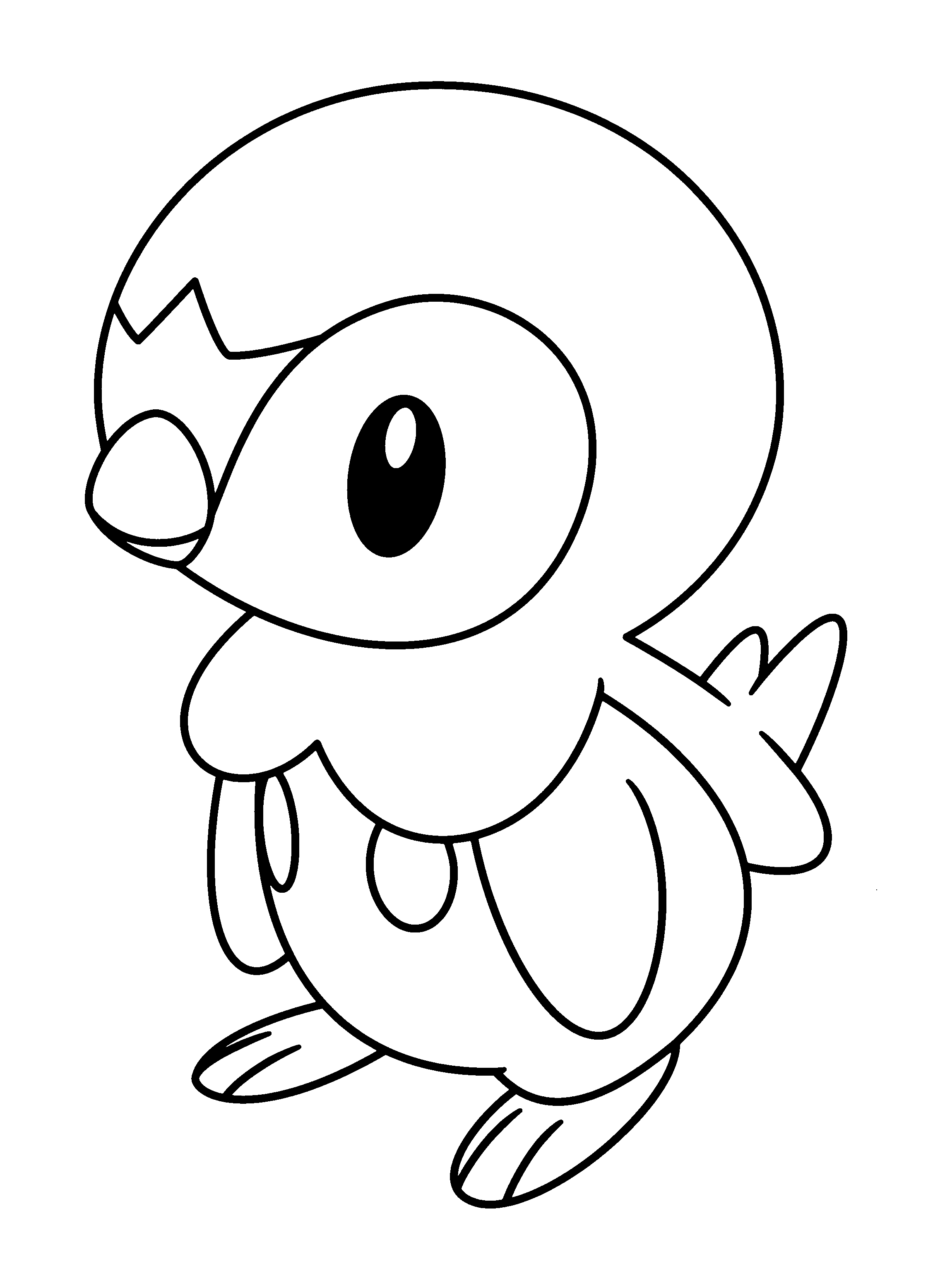 Coloriage de Pokémon : un Pikachu joyeux dans un décor naturel