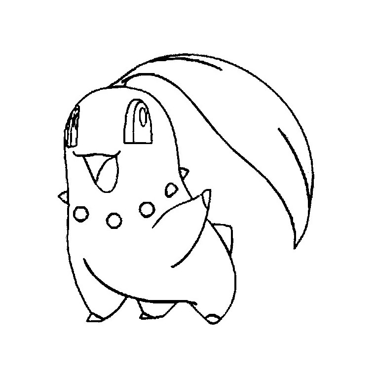 Coloriage d'un Pokémon en pleine aventure dans un décor naturel