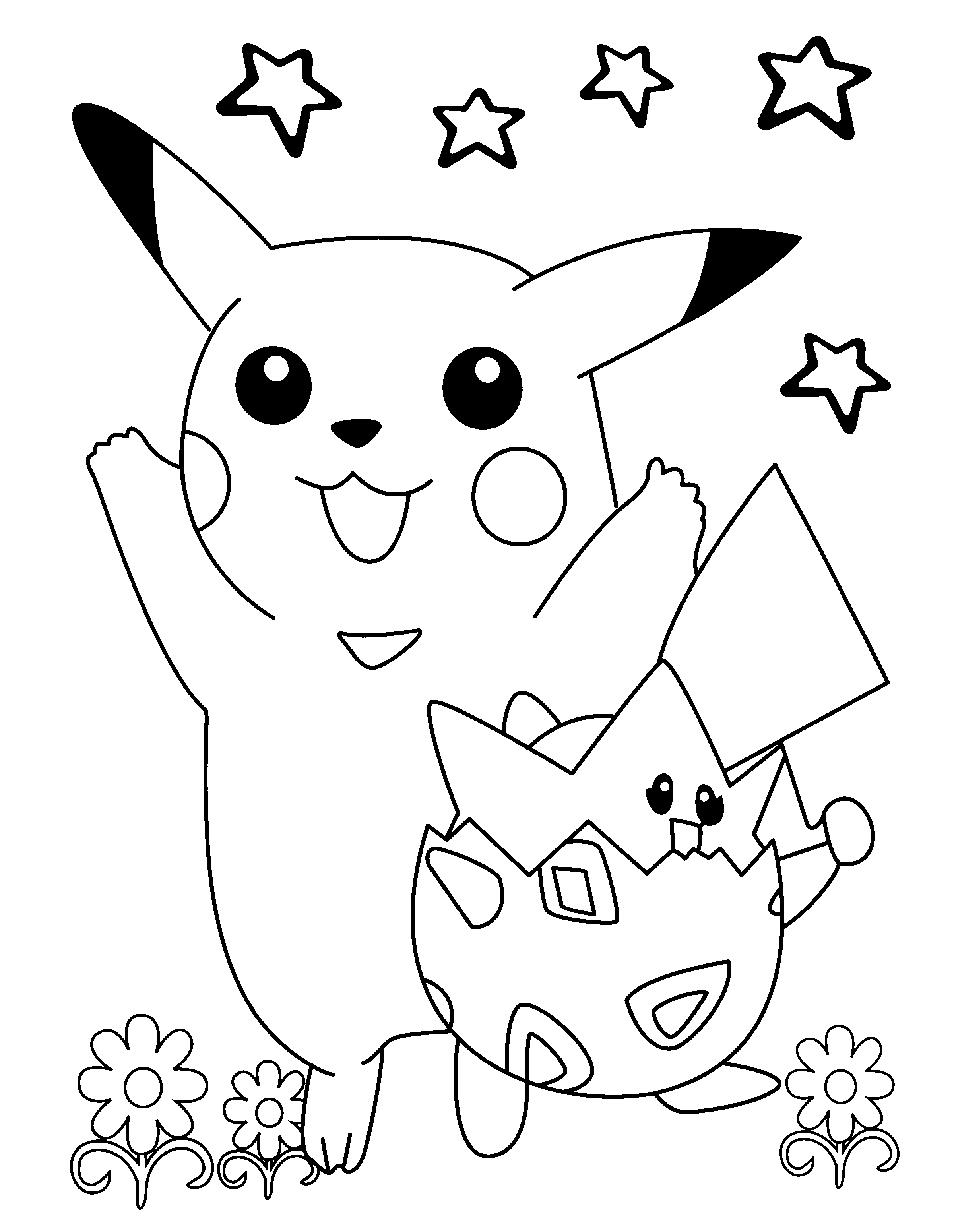 Coloriage d'un Pokémon emblématique en pleine action