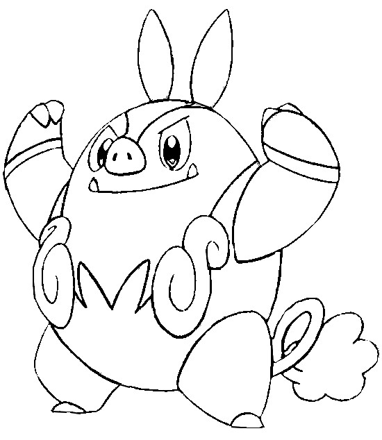 Coloriage d'un Pokémon emblématique en pleine action dans un décor naturel