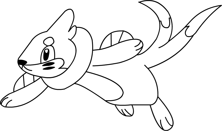Coloriage d'un Pokémon sur un fond simple