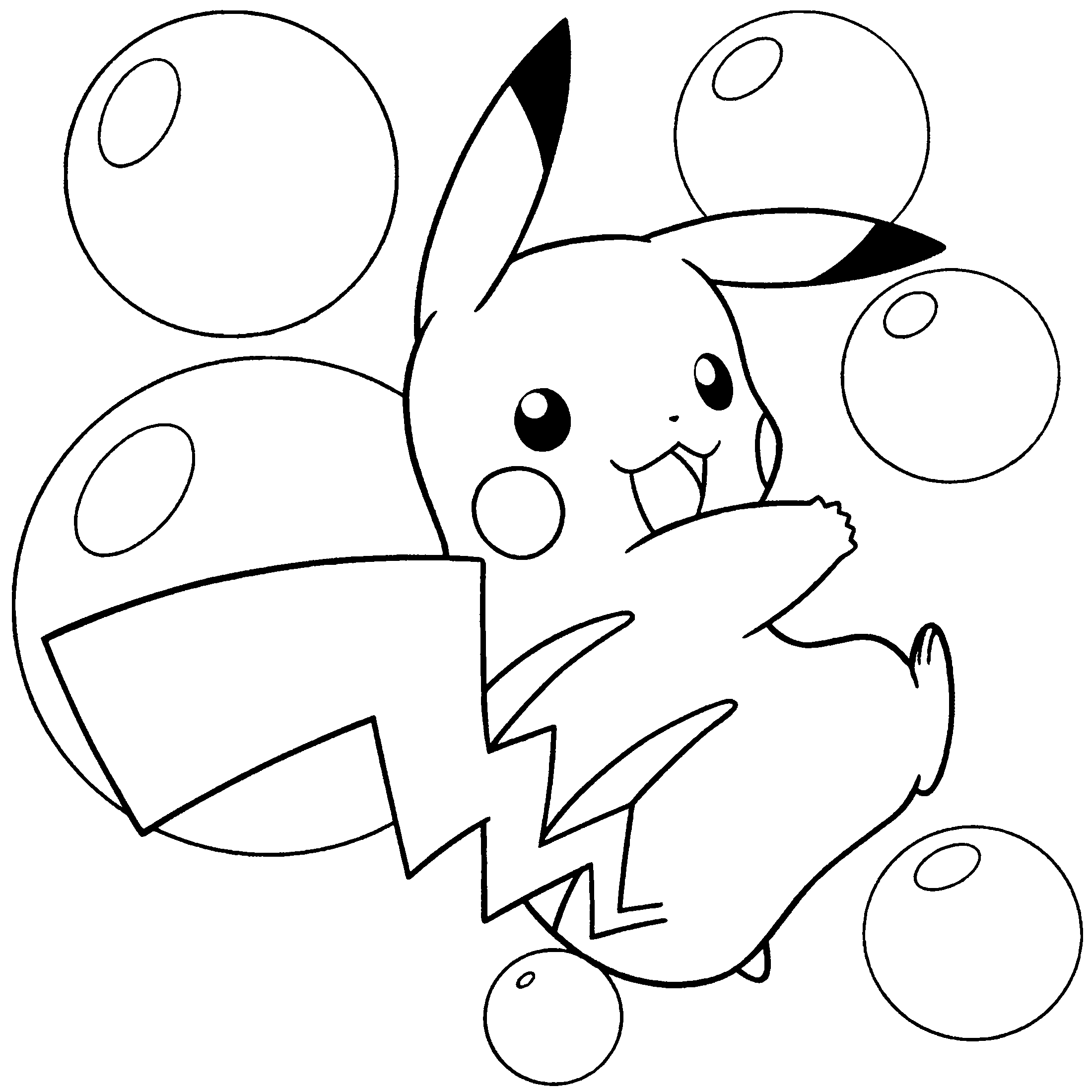 Coloriage de Pokémon avec un personnage emblématique au centre