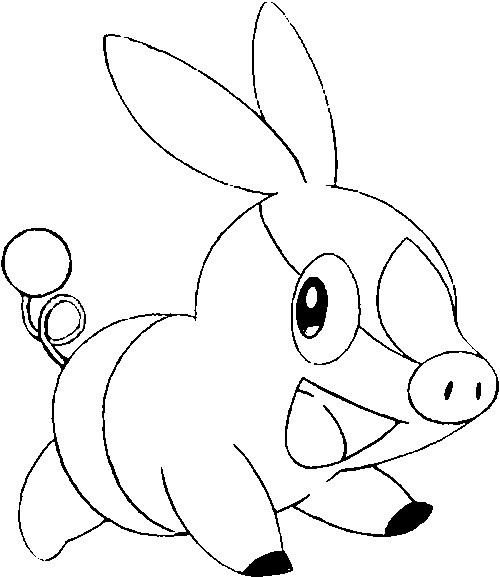 Coloriage de Pokémon en pleine aventure dans un décor naturel