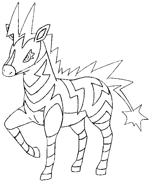 Coloriage d'un Pokémon en pleine action dans un décor naturel