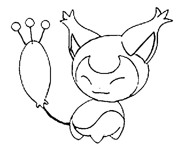 Coloriage de Pokémon avec Pikachu dans un décor naturel