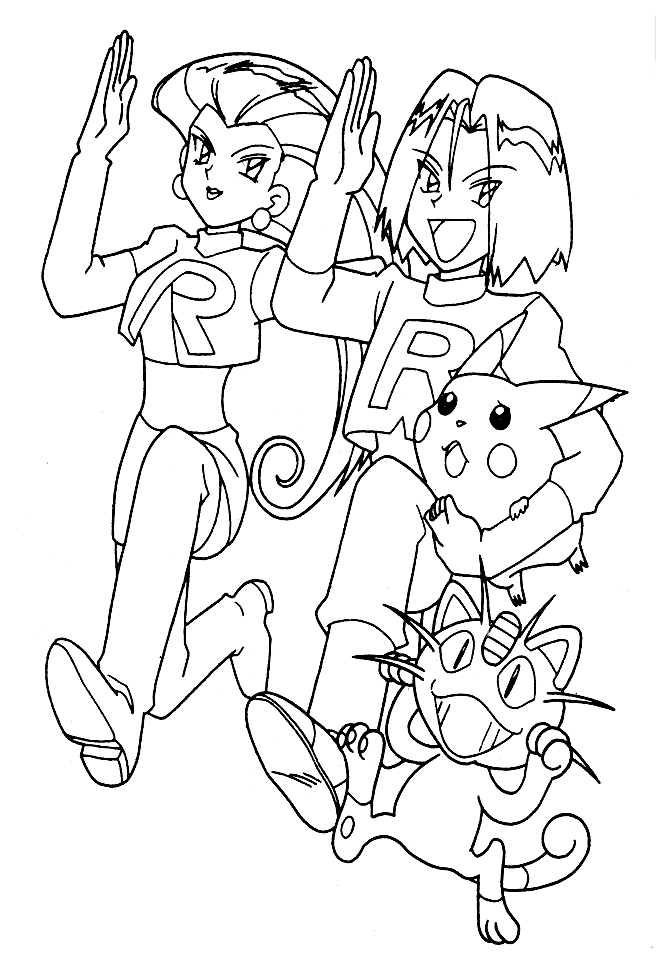 Coloriage de Pikachu au milieu des fleurs