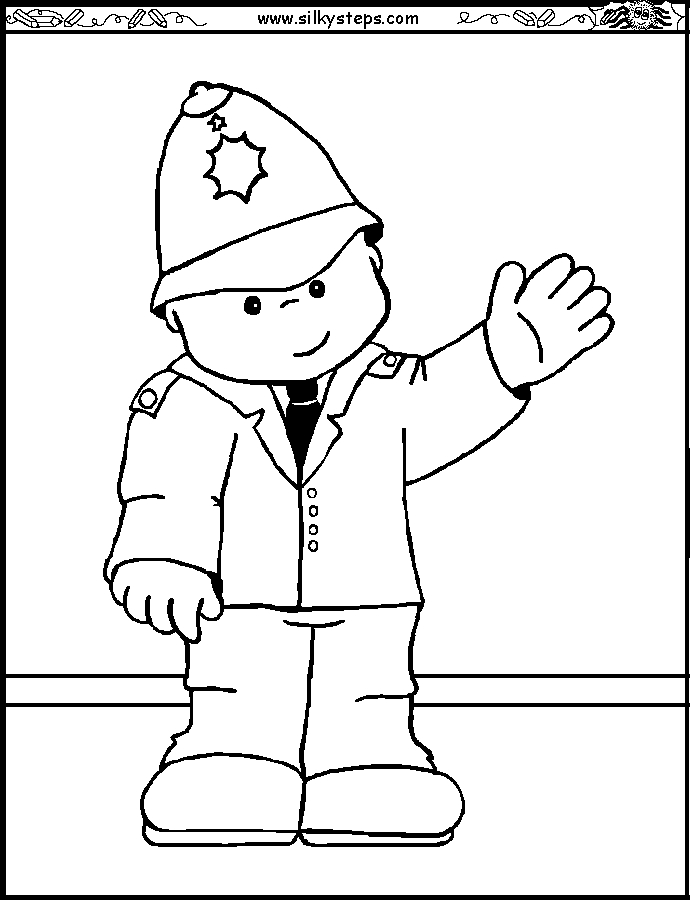 Un policier en action dans un décor urbain