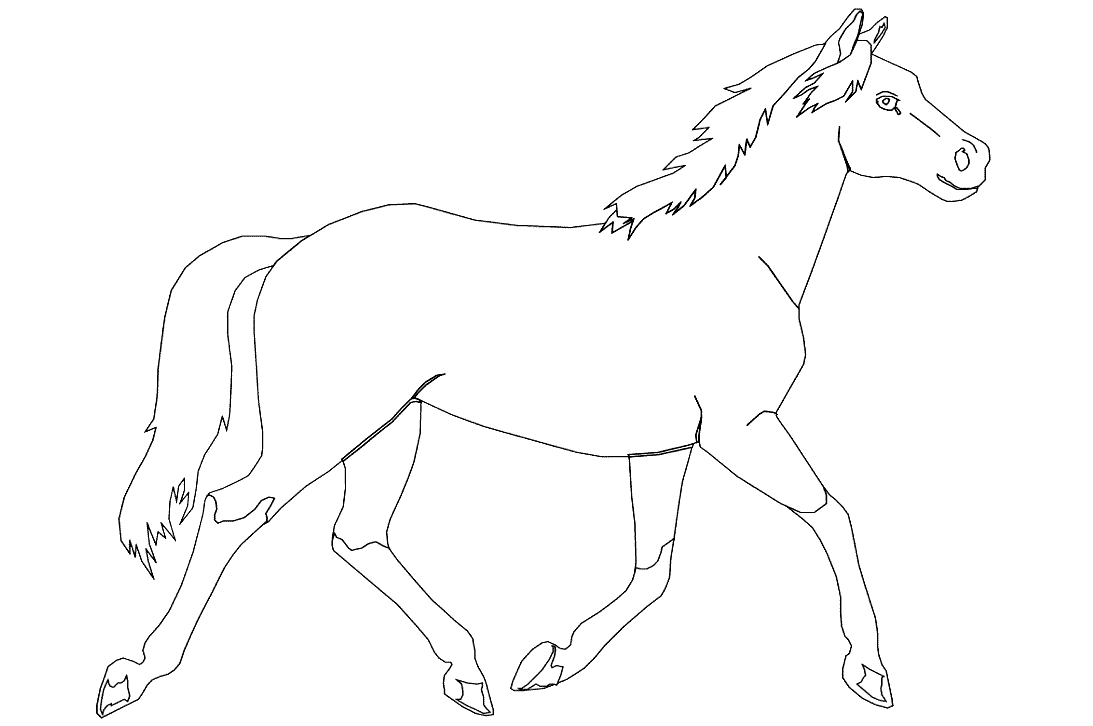 Poney trottant dans un champ verdoyant