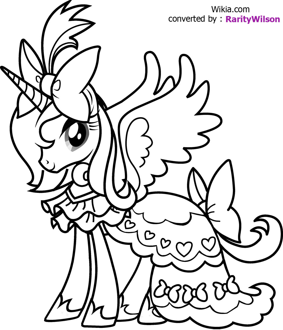 Coloriage d'un poney dans un pré verdoyant