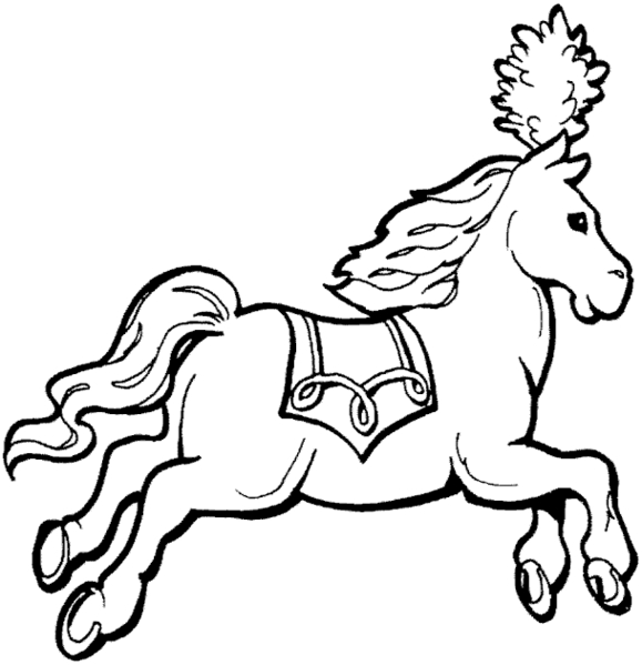 Un poney joyeux trottinant dans un champ fleuri